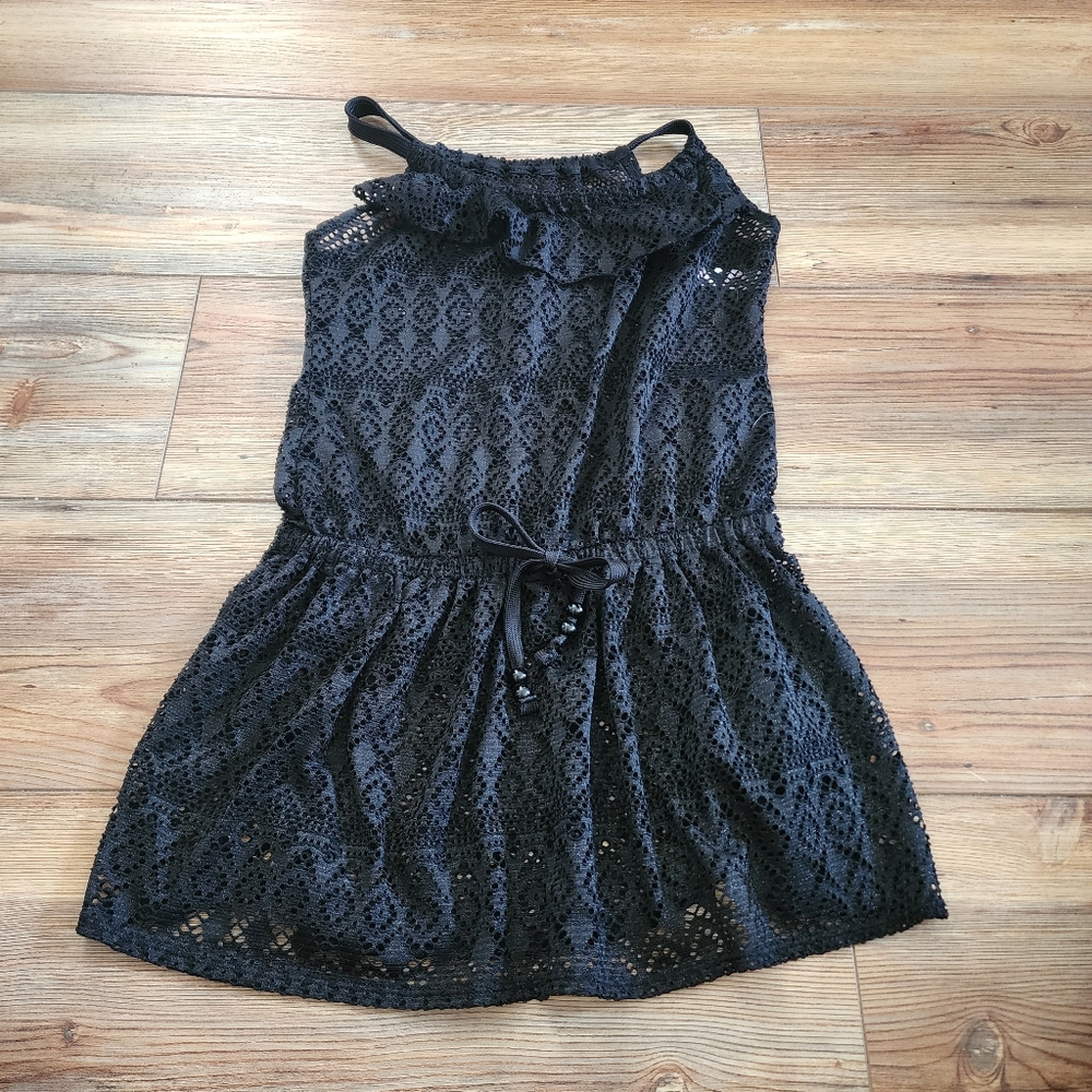 Justice Girls Lace Swim Coverup Dress Size 10 Black